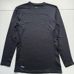 Unipro Mens Qwick-Dry Performance Long Sleeve Shirt Black Geometric Activewear